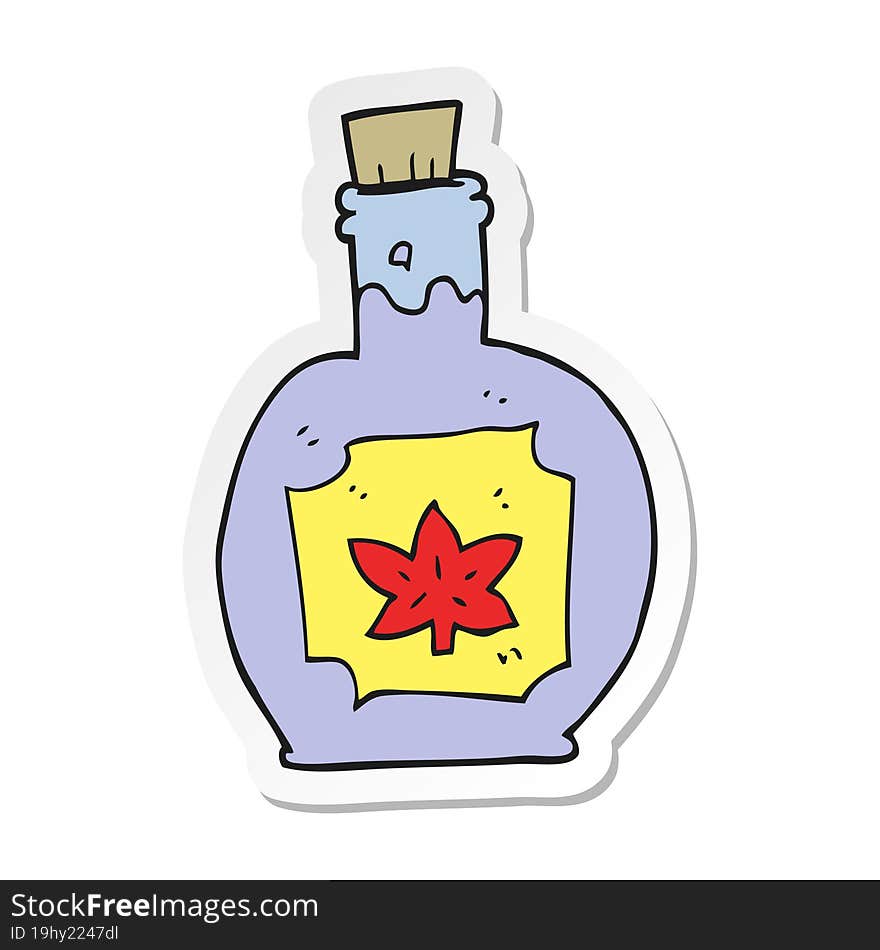 Sticker Of A Cartoon Maple Syrup