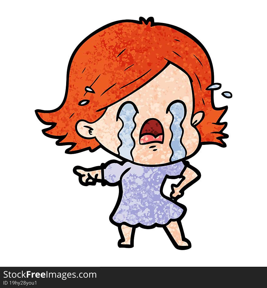 cartoon woman crying. cartoon woman crying