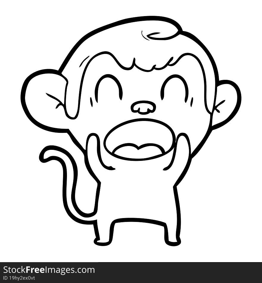 shouting cartoon monkey. shouting cartoon monkey