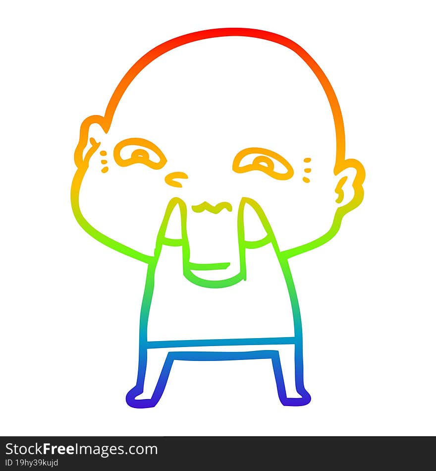 rainbow gradient line drawing cartoon creepy guy