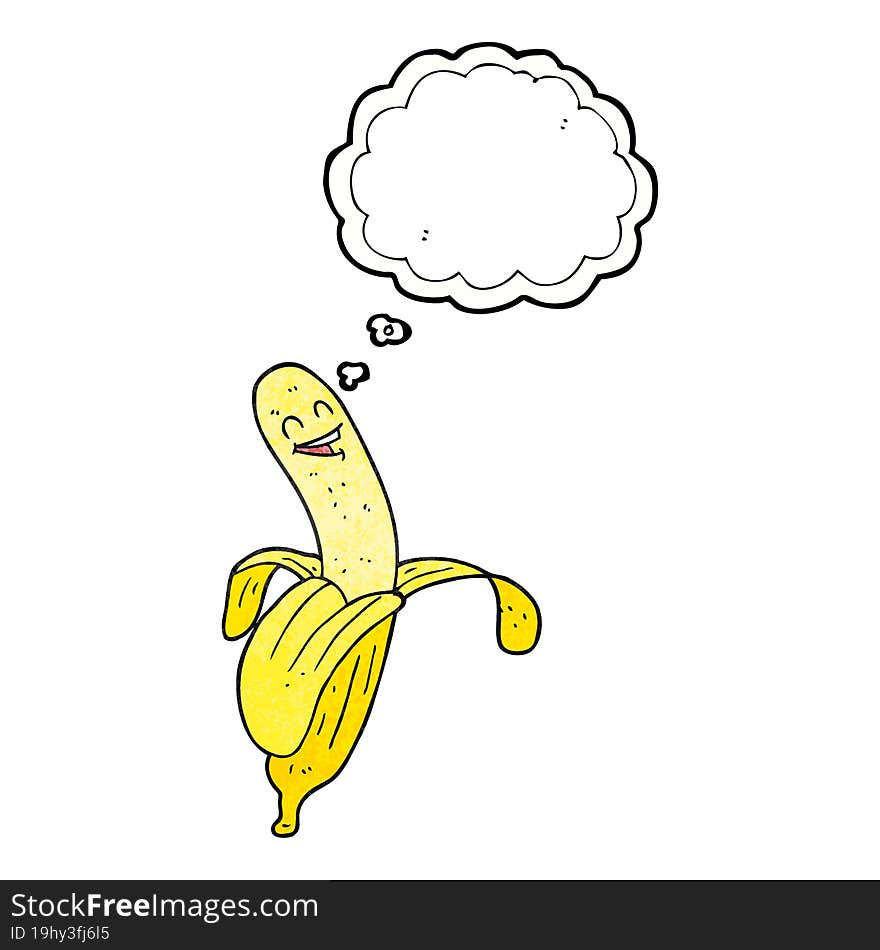 thought bubble textured cartoon banana