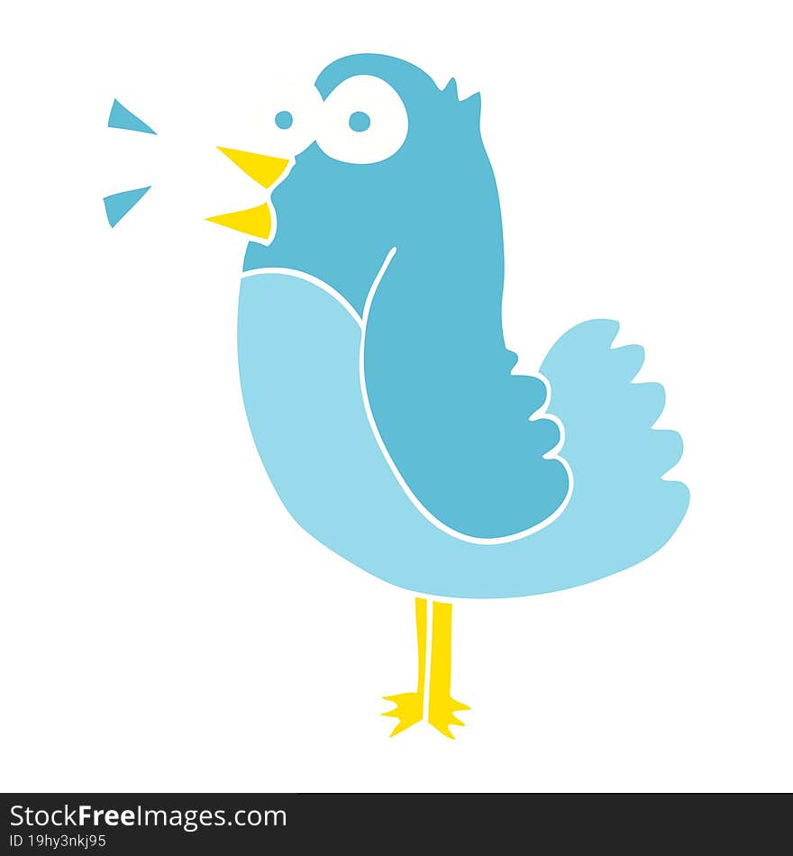 flat color illustration of bird. flat color illustration of bird