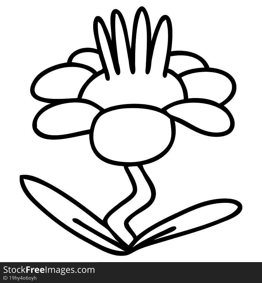 cartoon flower growing