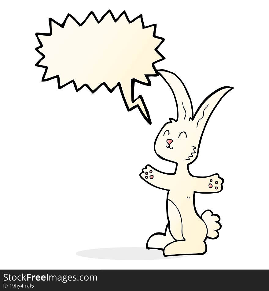 Cartoon Rabbit With Speech Bubble