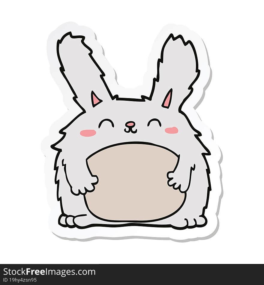 sticker of a cartoon furry rabbit