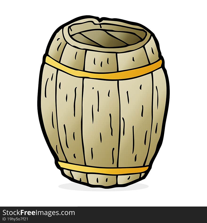 cartoon wooden barrel