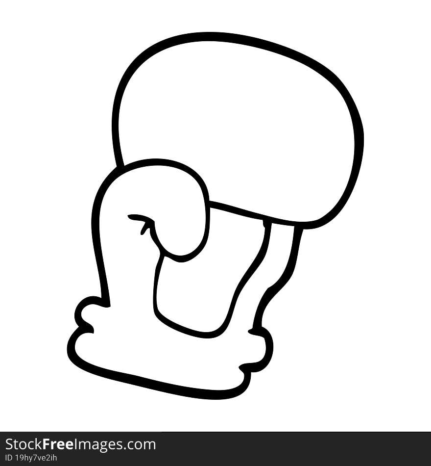 Line Drawing Cartoon Boxing Glove