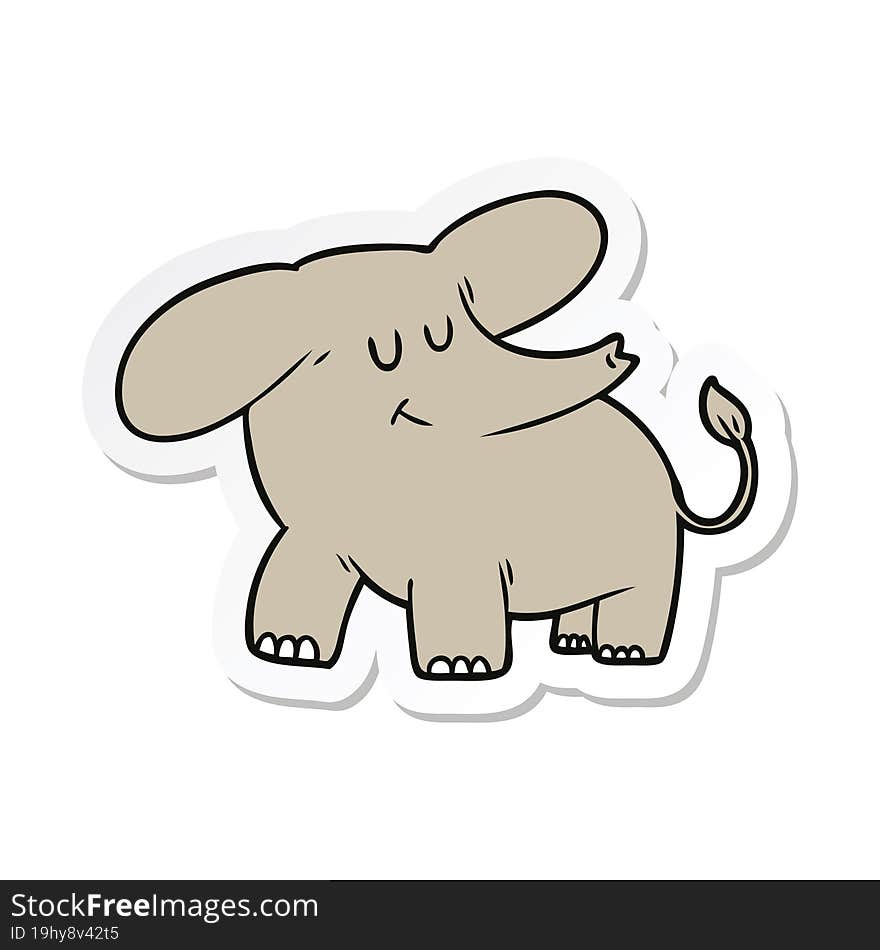 Sticker Of A Cartoon Elephant