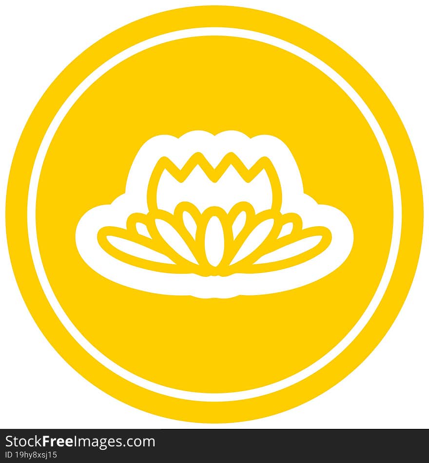 lotus flower circular icon