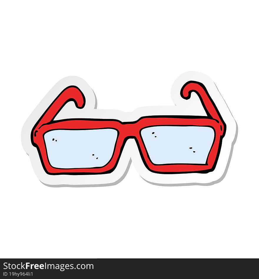 sticker of a cartoon spectacles