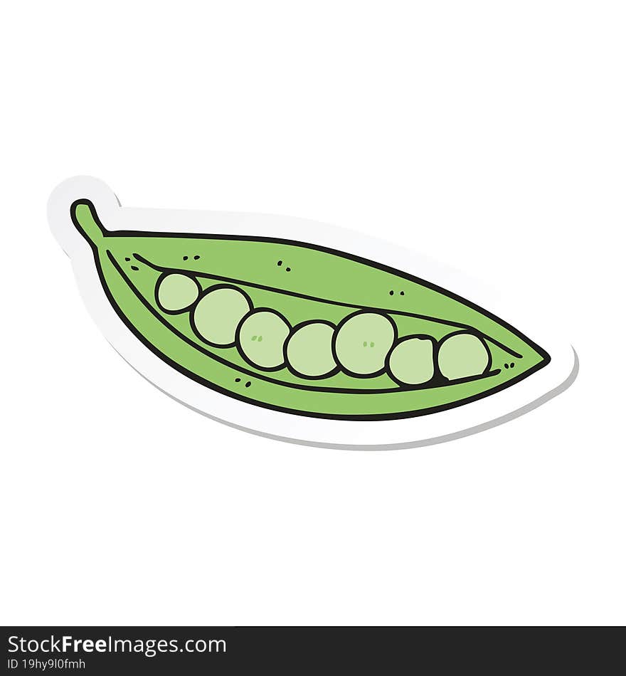 sticker of a cartoon peas in pod