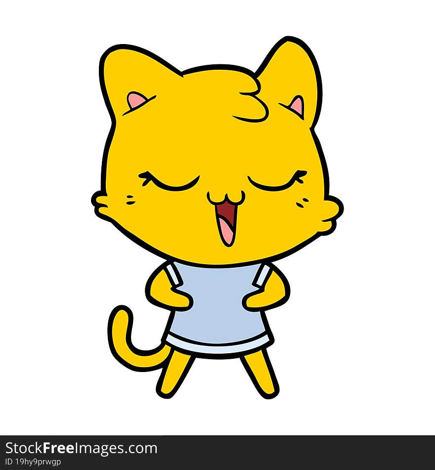 happy cartoon cat. happy cartoon cat