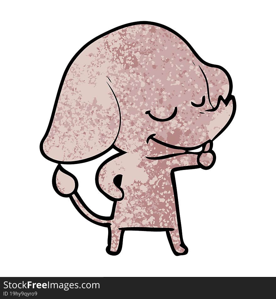 cartoon smiling elephant. cartoon smiling elephant