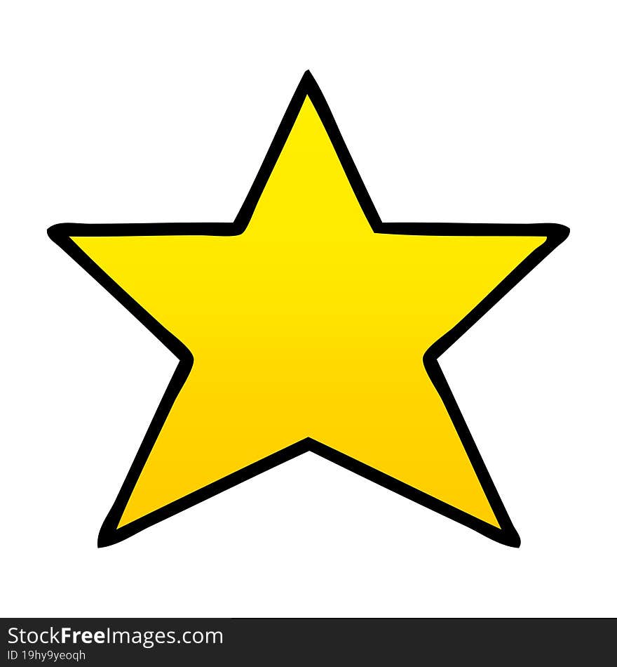 gradient shaded cartoon gold star