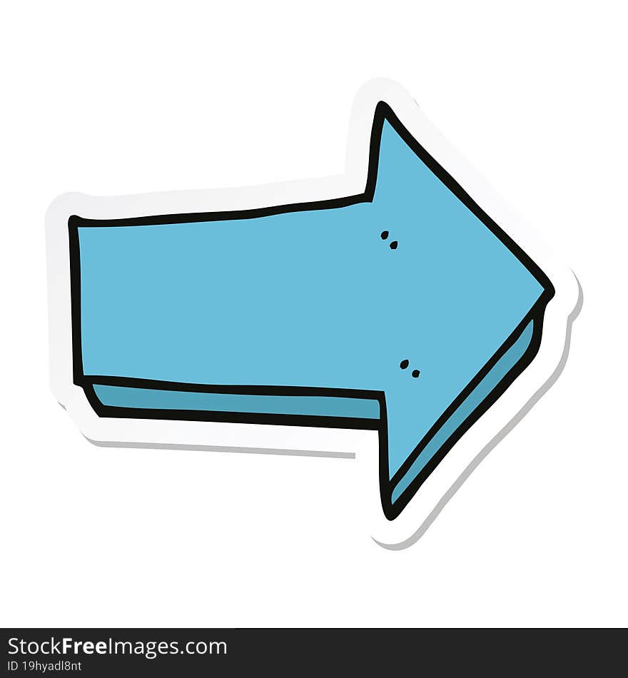 sticker of a cartoon arrow