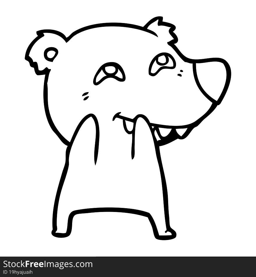 cartoon polar bear showing teeth. cartoon polar bear showing teeth