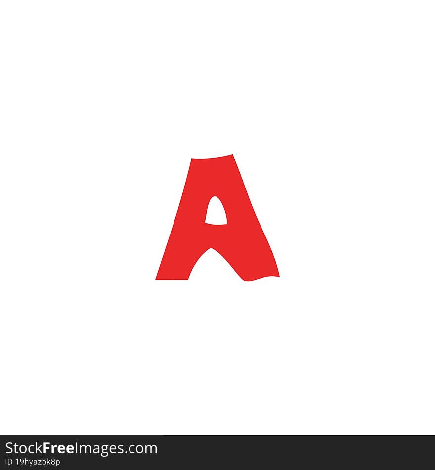 Cartoon Doodle Letter A