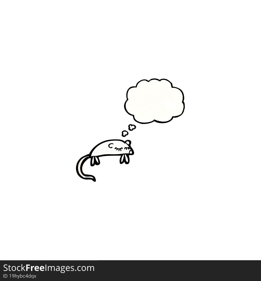 White Mouse With Thought Bubble