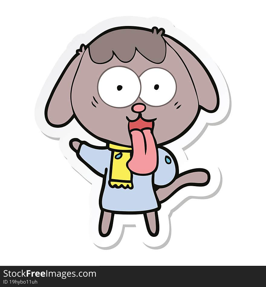 sticker of a cute cartoon dog