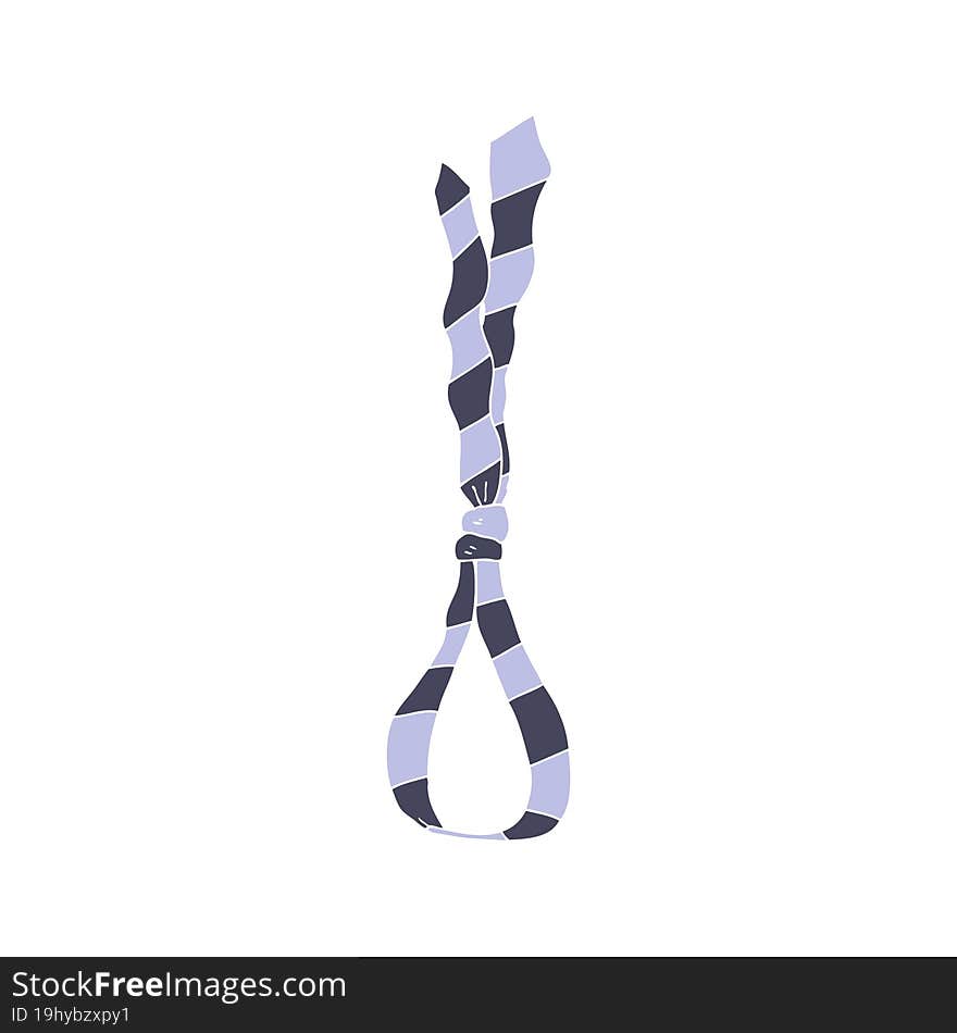 flat color illustration of a cartoon business tie like noose