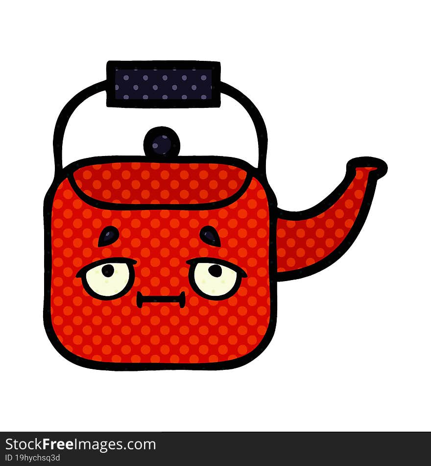 comic book style cartoon kettle