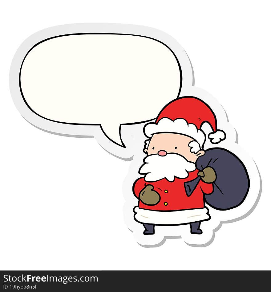 cartoon santa claus with speech bubble sticker