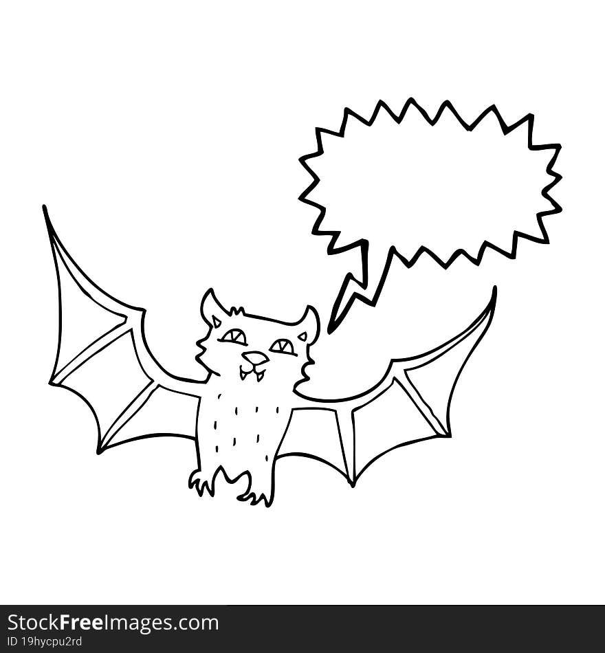 speech bubble cartoon halloween bat