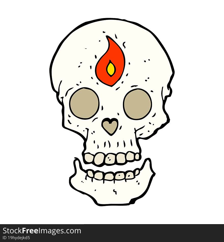 Cartoon Mystic Skull