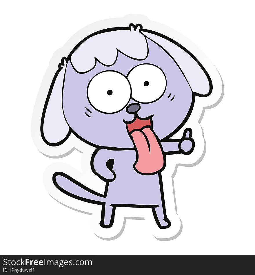 Sticker Of A Cute Cartoon Dog