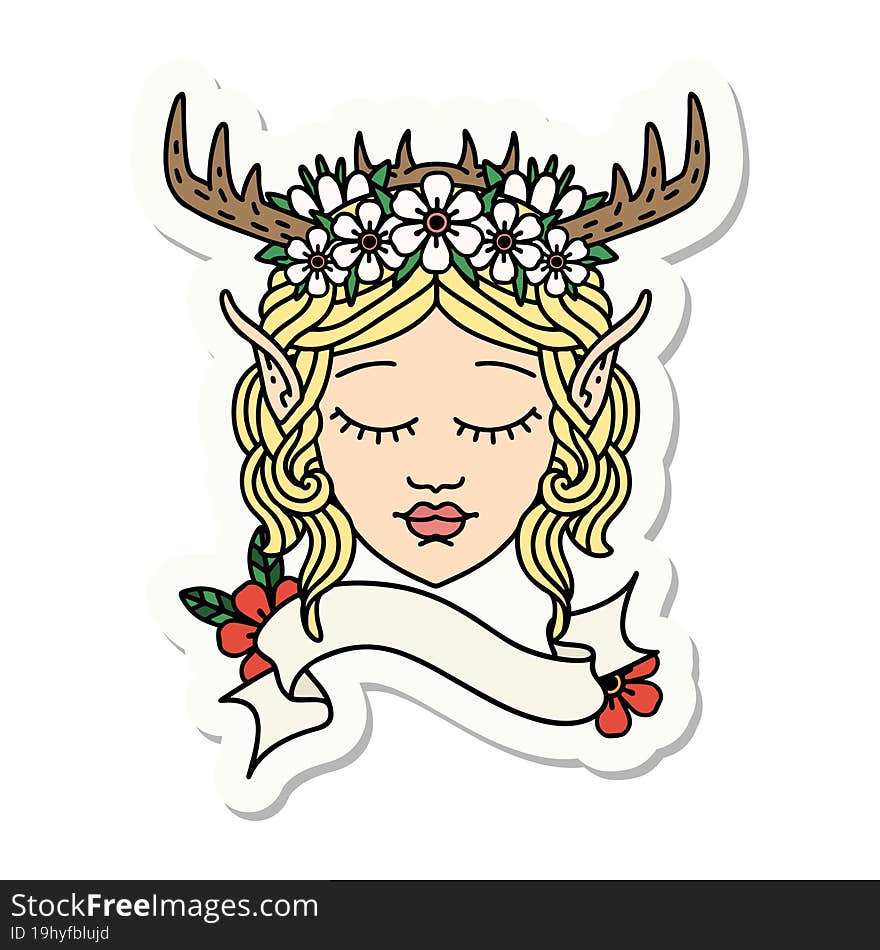 Elf Druid Character Face Sticker