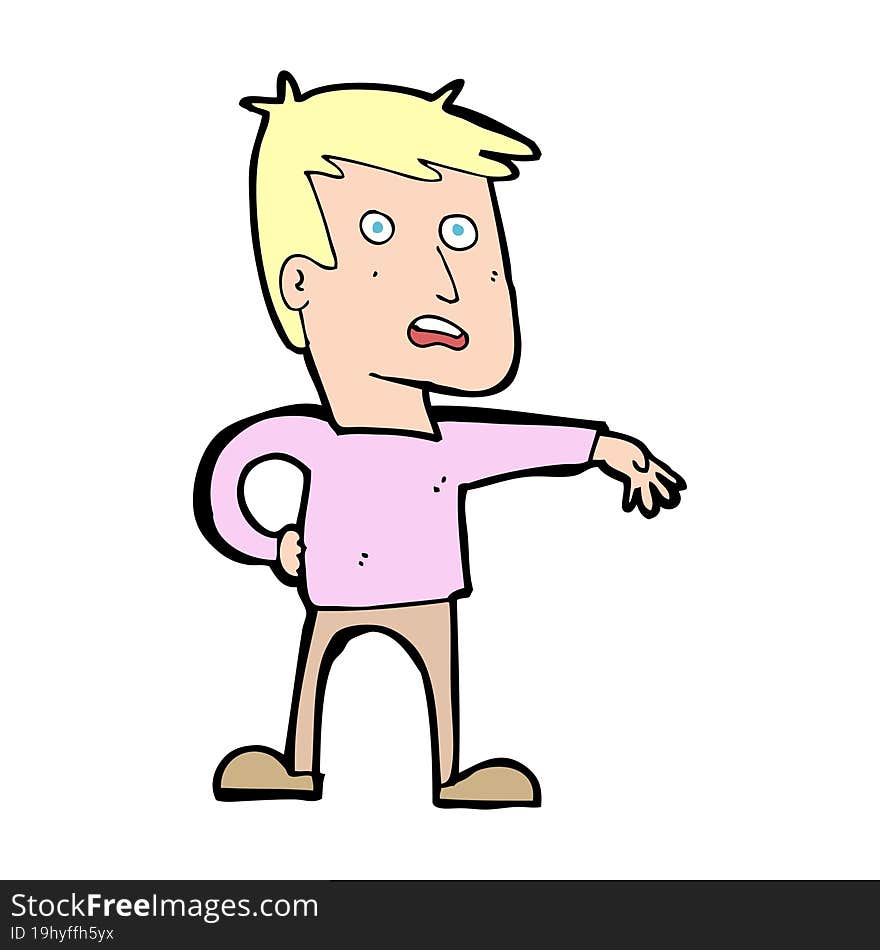 cartoon man making camp gesture