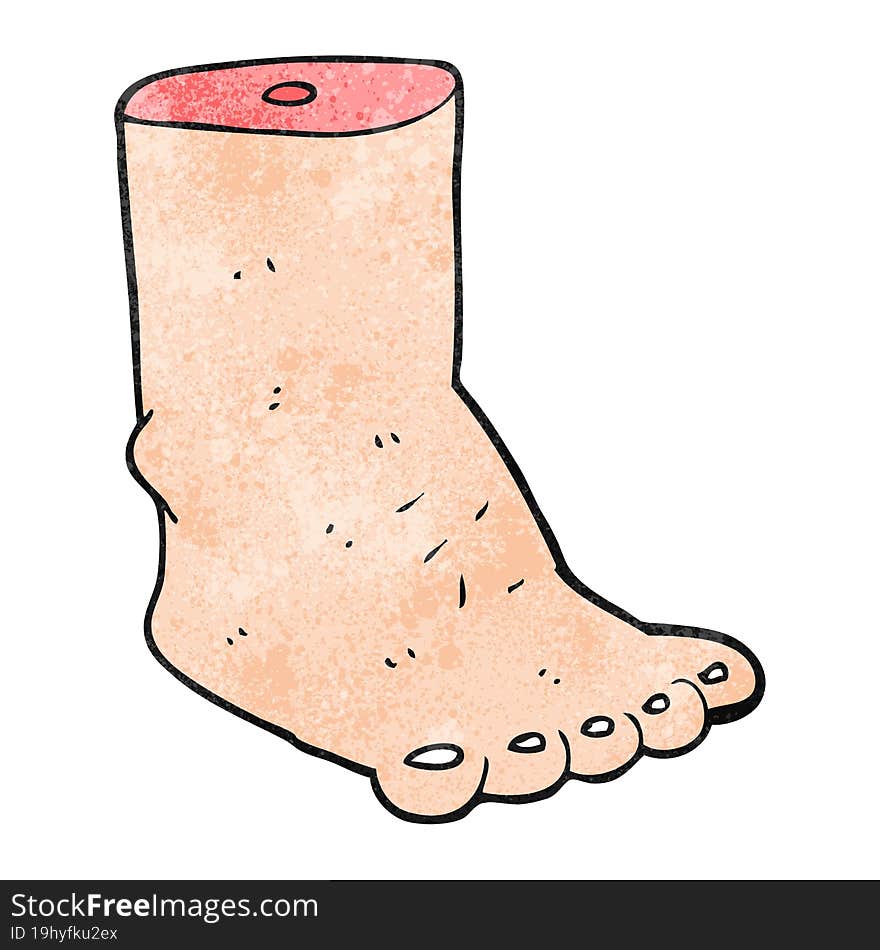 freehand textured cartoon foot