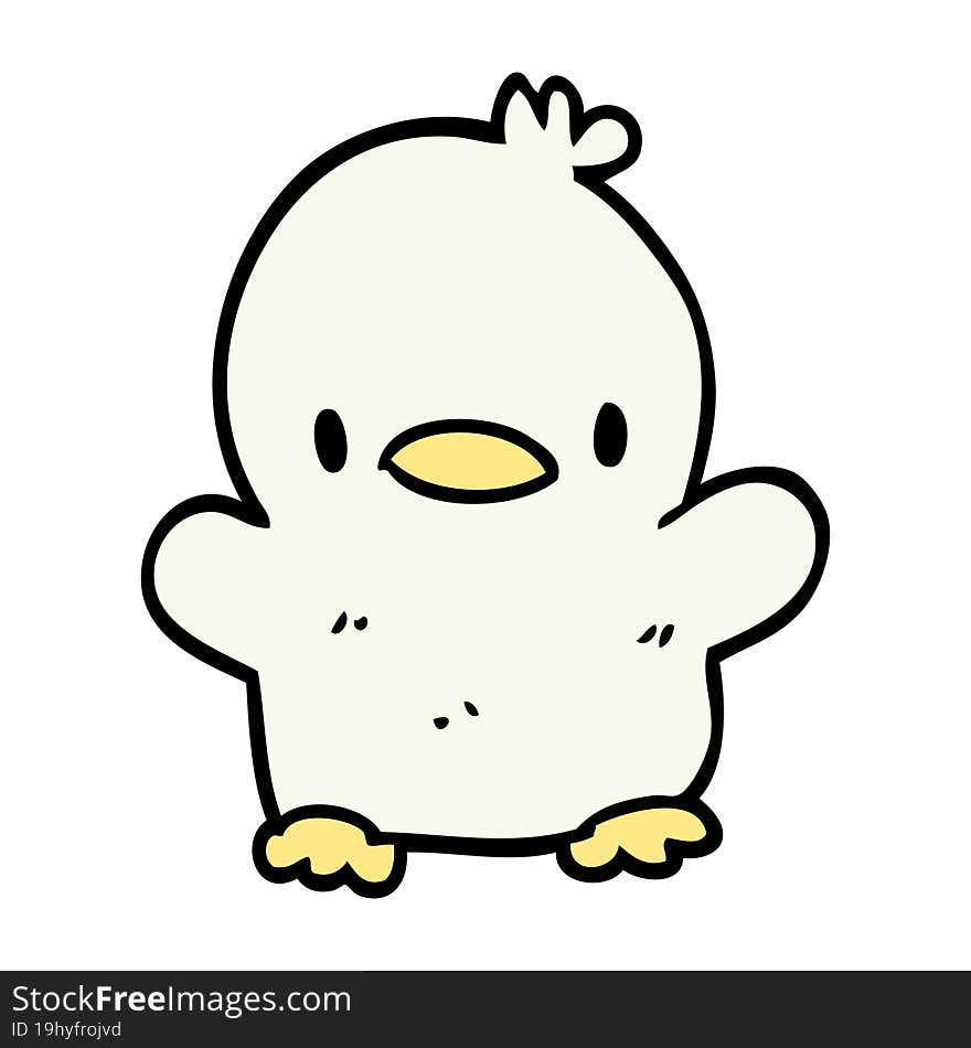 cartoon doodle baby duck