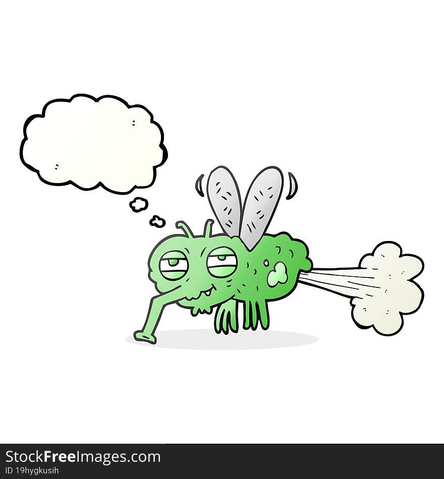 Thought Bubble Cartoon Gross Farting Fly