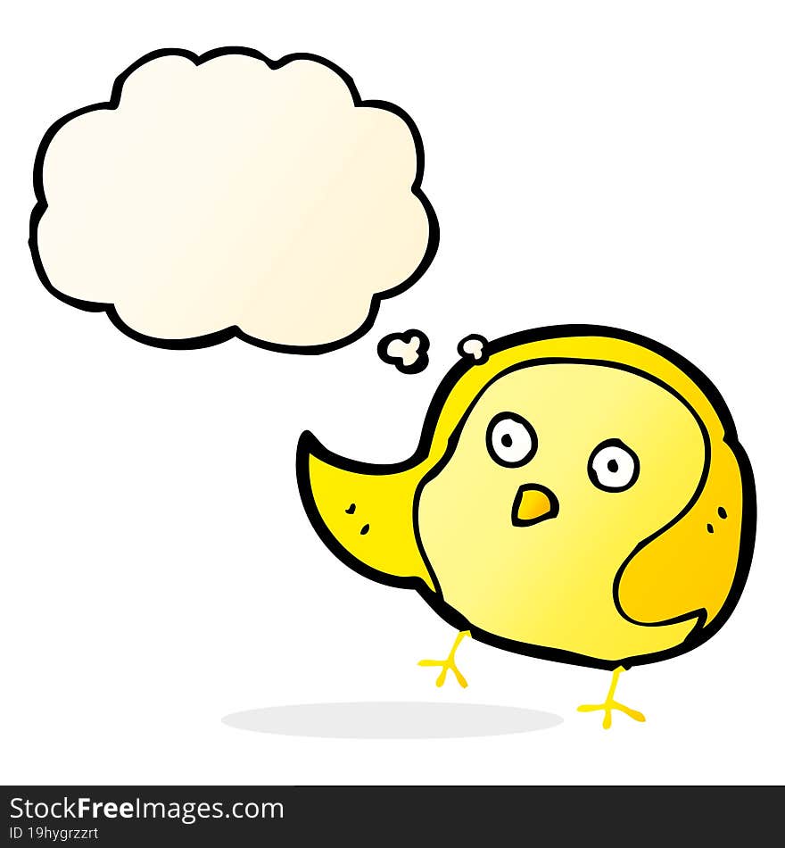 Cartoon Bird With Thought Bubble