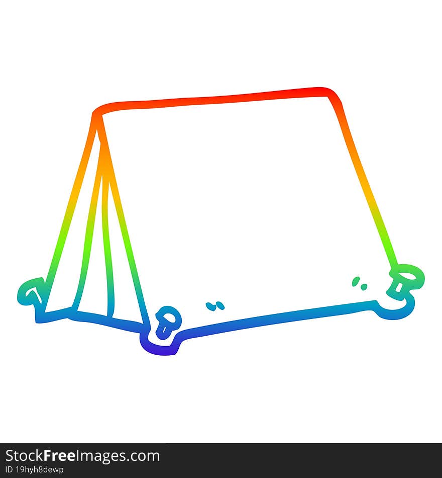 rainbow gradient line drawing cartoon tent