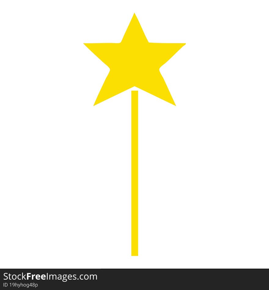 Flat Color Retro Cartoon Star Wand