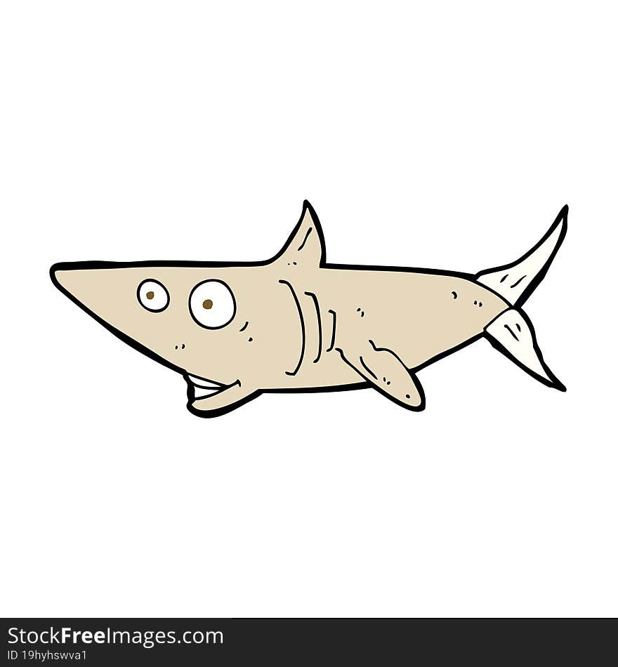 cartoon happy shark