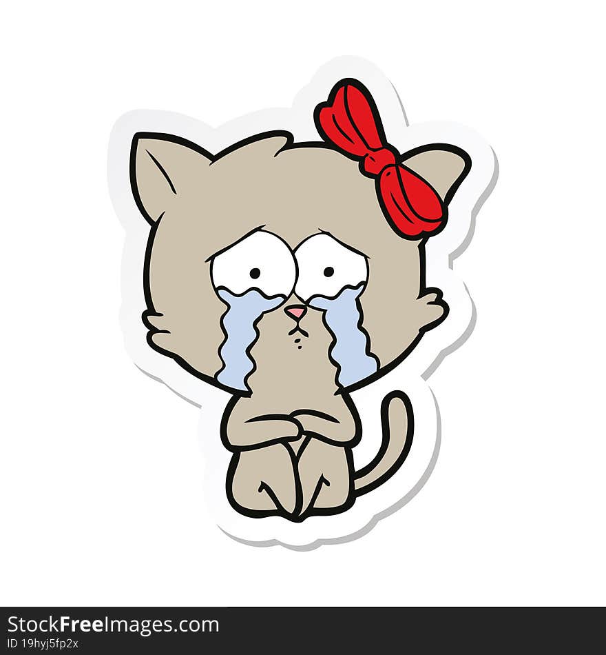 sticker of a cartoon cat