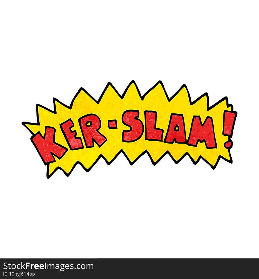 cartoon doodle word ker-slam