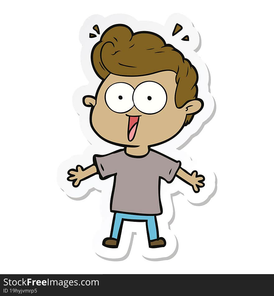 Sticker Of A Cartoon Staring Man