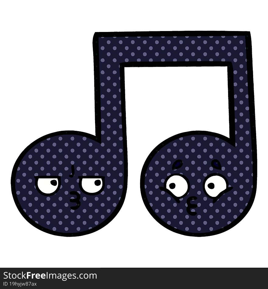 comic book style cartoon musical note