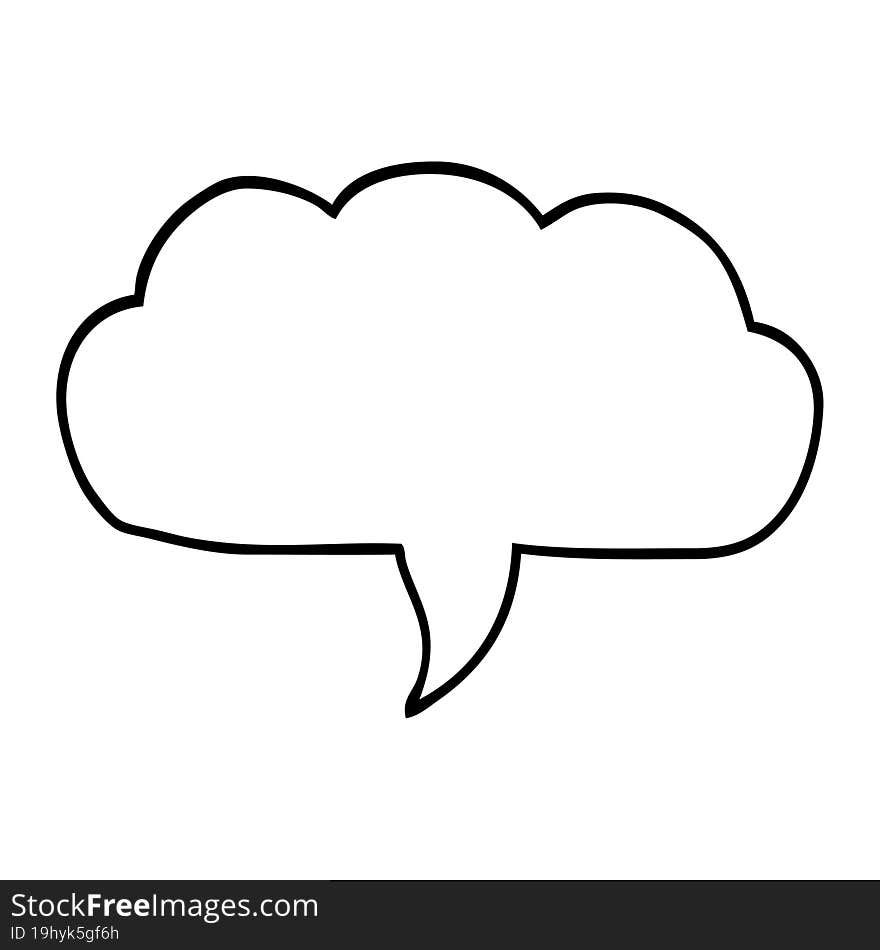 line drawing cartoon cloud speech bubble