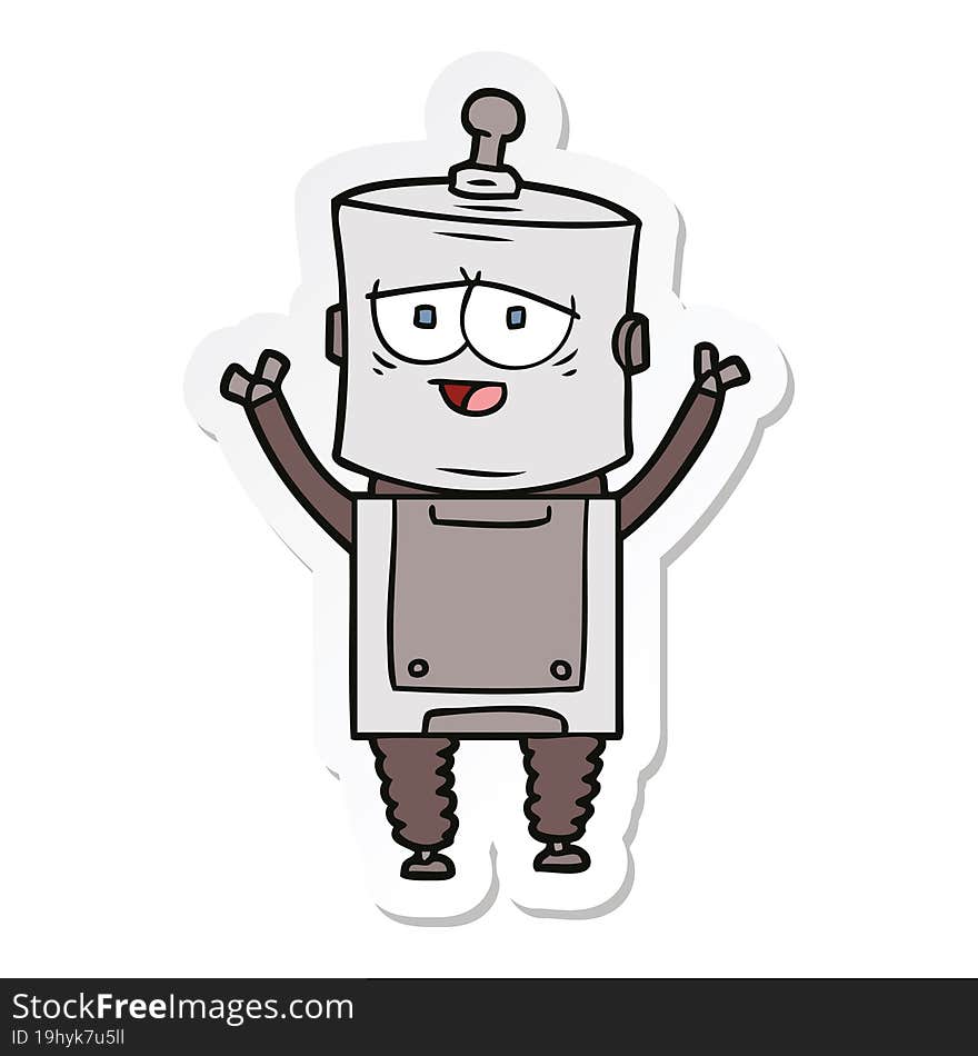 sticker of a cartoon robot