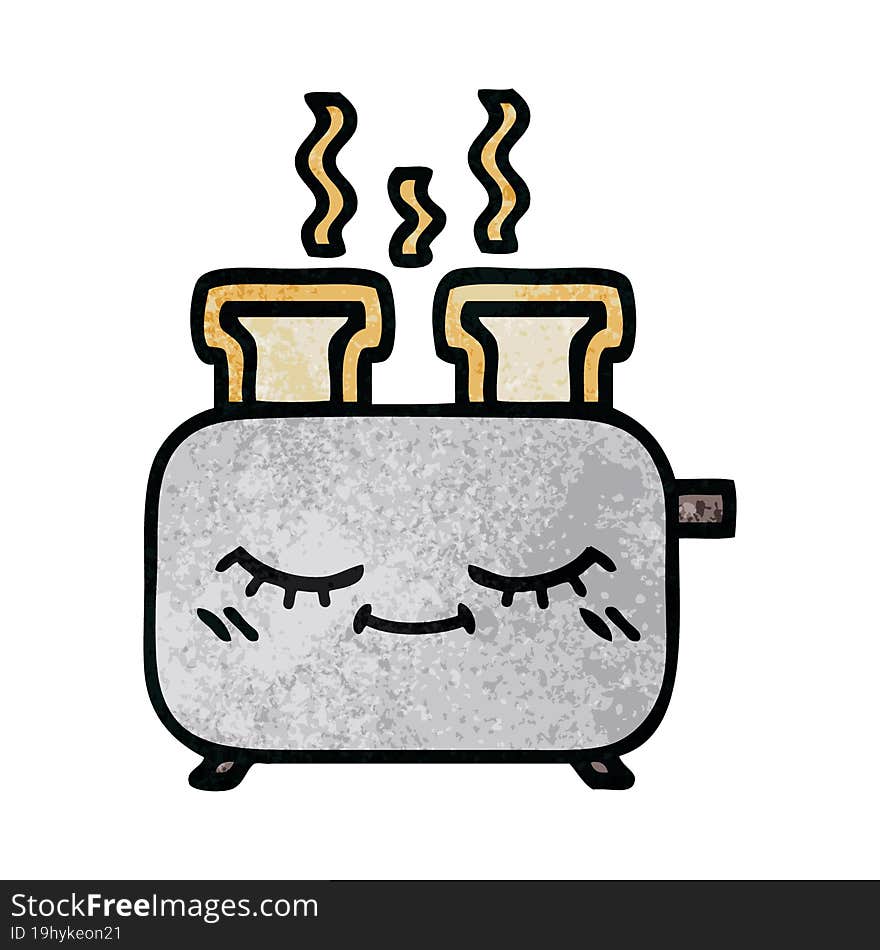 retro grunge texture cartoon of a toaster