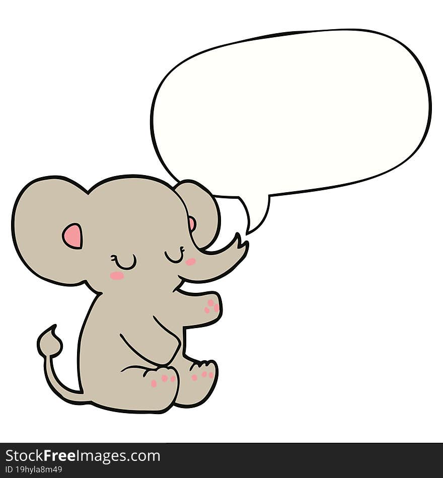 cartoon elephant and speech bubble