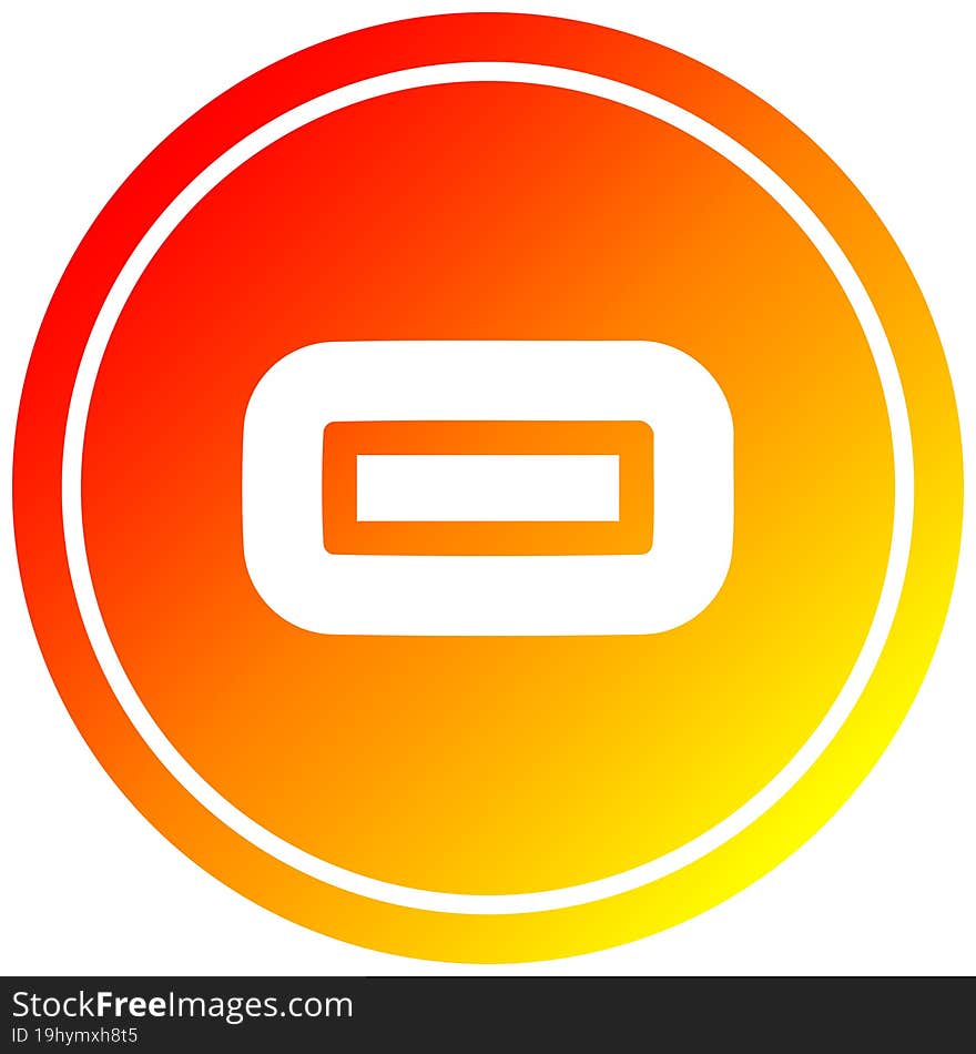 subtraction symbol circular in hot gradient spectrum