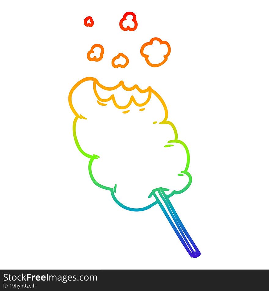 rainbow gradient line drawing cartoon candy floss