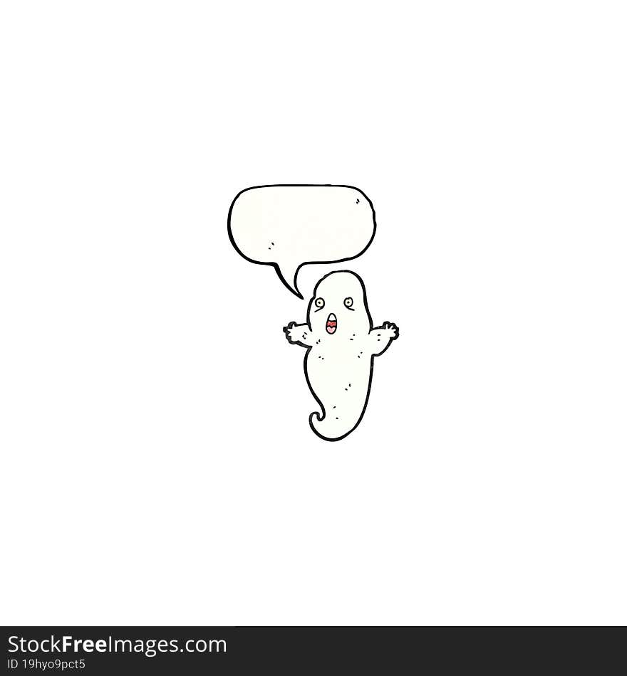 Cartoon Ghost With Speech Bubble