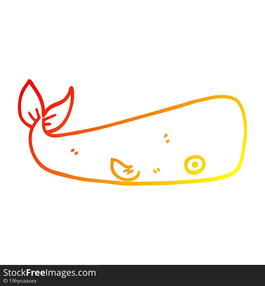 warm gradient line drawing cartoon sea whale